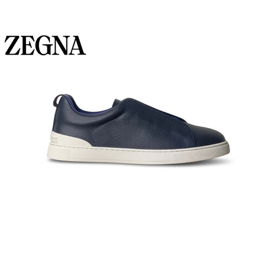 Zegna Triple Stitch Deerskin Ieather Sneakers