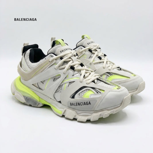 Balenciaga Track Sneakers in White and Fluo Yellow