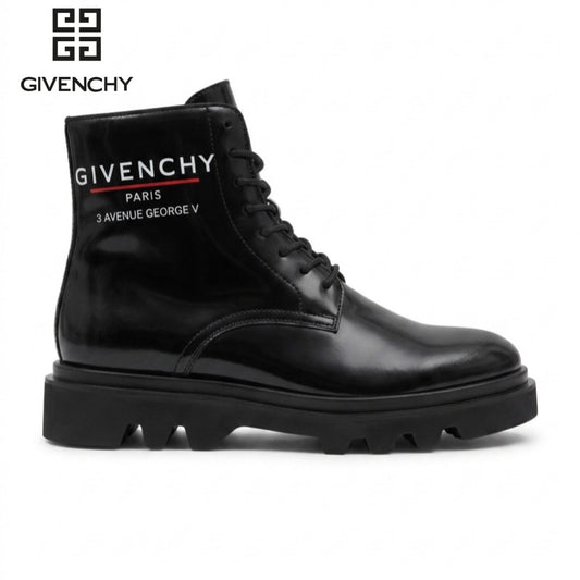 Givenchy black leather combat boots