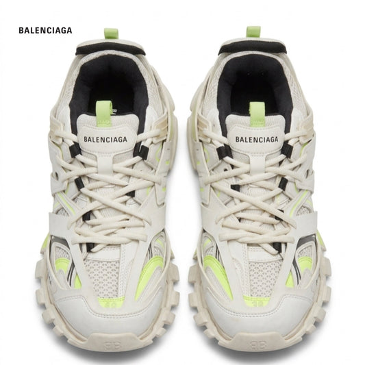 Balenciaga Track Sneakers in White and Fluo Yellow