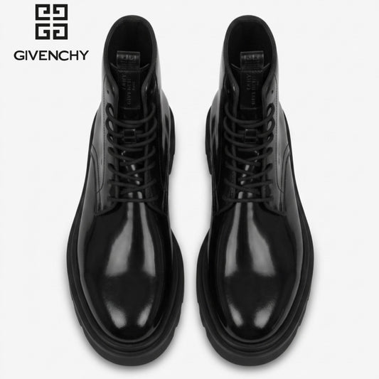 Givenchy black leather combat boots